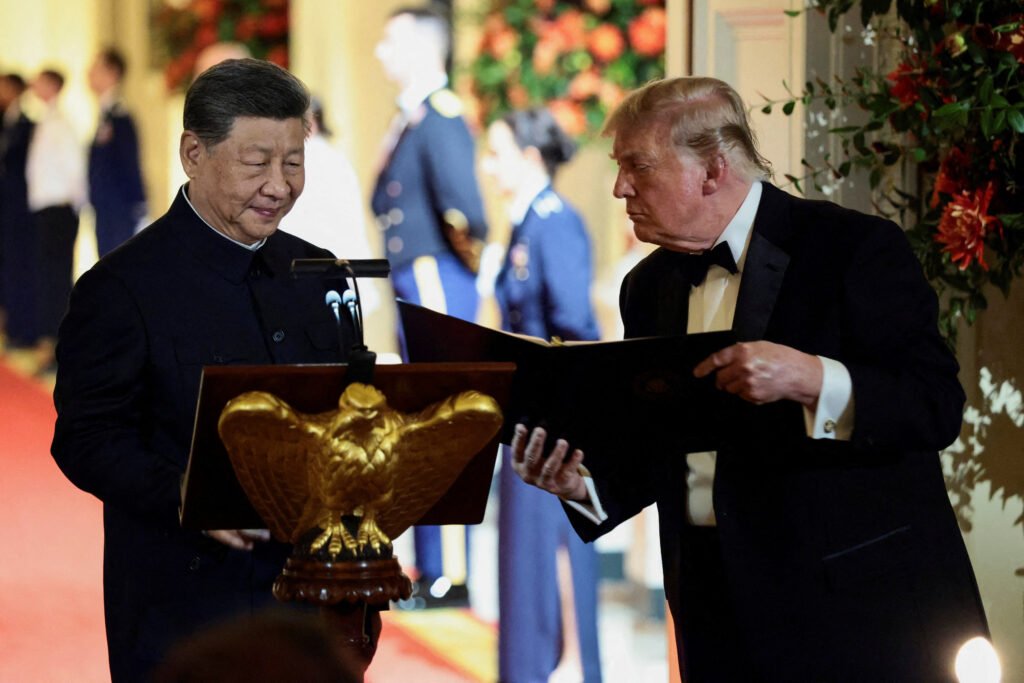 us president donald trump hosts state dinner for china's president xi jinping at the white house in washington, d.c.